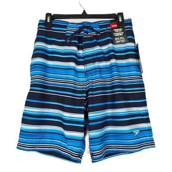 Speedo Men's Bondi Stretch Boardshort 20" Turkish Sea Blue Stripe Small NWT - Picture 1 of 8